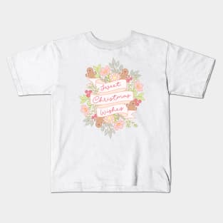 Sweet Christmas Wishes with Snowflakes Kids T-Shirt